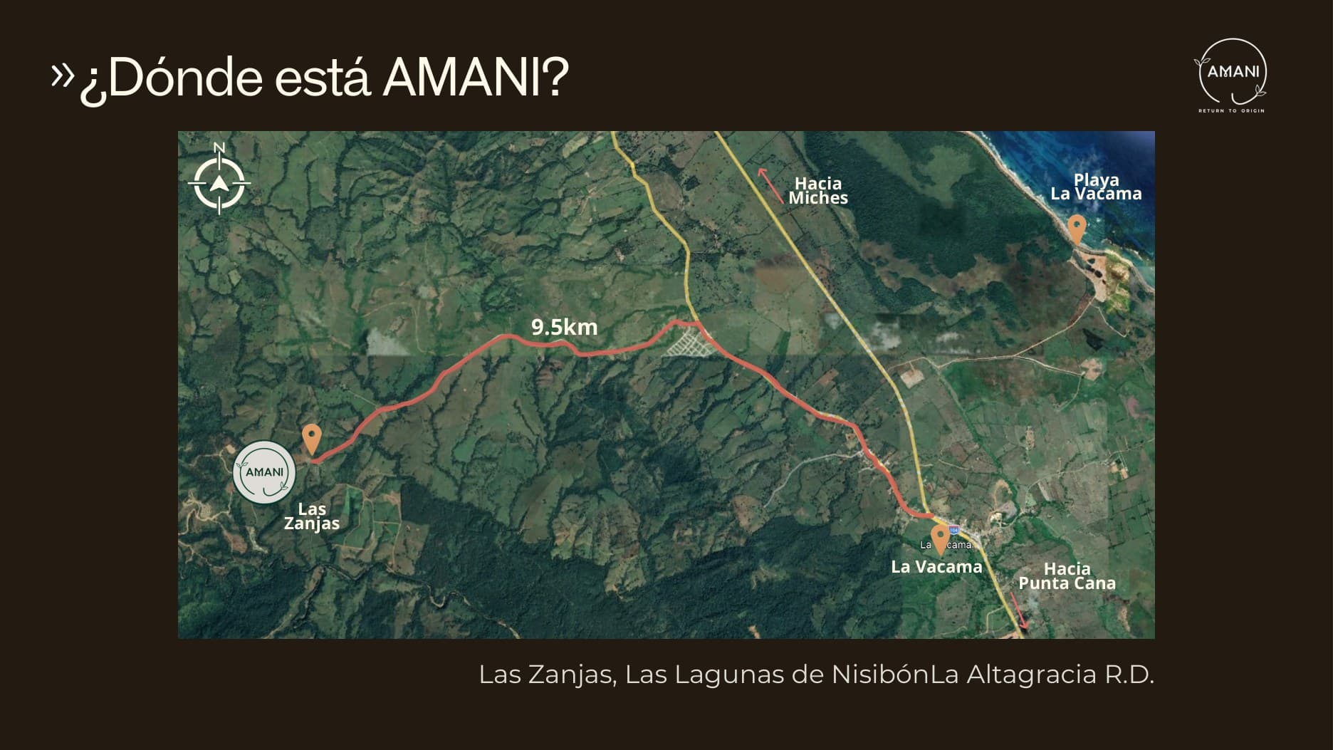 Mapa de ubicación de Amani en Las Zanjas, Nisibón